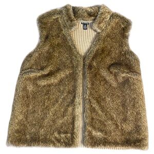 faux fur women's vest - 2X